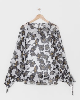 Joanna Hope Tie Sleeve Blouse