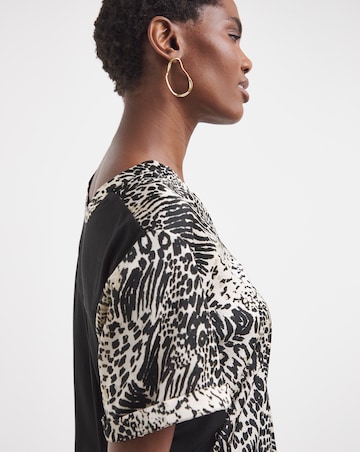 Satin Front Jersey Back Top
