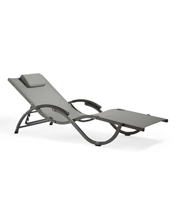 VonHaus Lindos Folding Textoline Adjustable Garden Sun Lounger