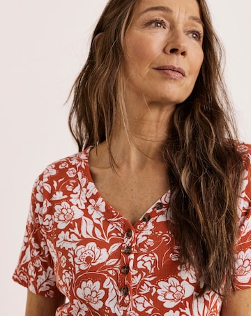 Julipa Cotton Ribbed Henley Top