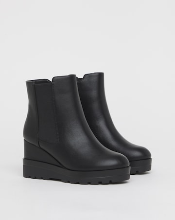 Piza Wedge Chelsea Ankle Boots - Wide Fit (E)
