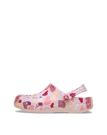 Crocs Pink Milk/Hearts Classic Clog - Standard Fit