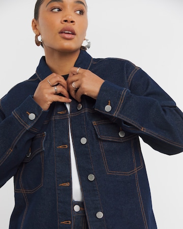 Indigo Contrast Stitch Boxy Denim Jacket