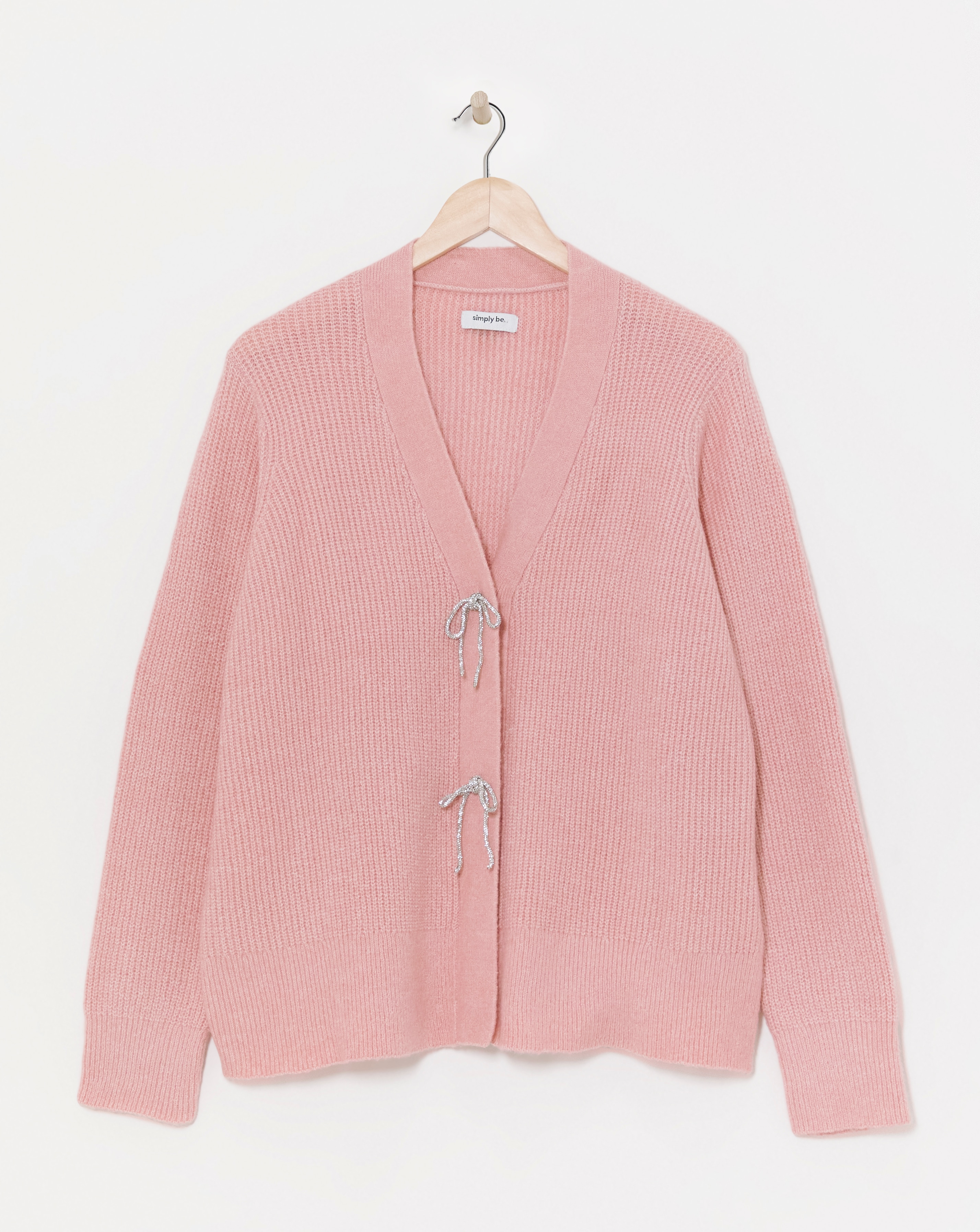 Pink Diamante Bow Cardigan | Ambrose Wilson