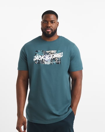 Jack & Jones Hawaii Logo T-Shirt - Blue