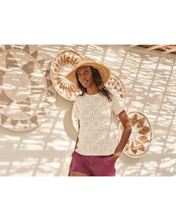 FatFace Patchwork Crochet Tee