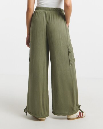 Simply Be Khaki Crinkle Utility Trousers