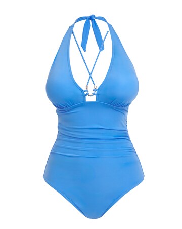 Halterneck Trim Detail Swimsuit