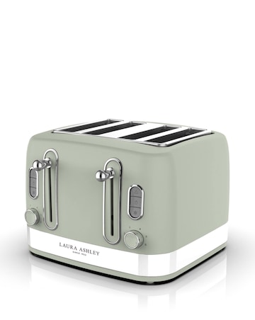 Laura Ashley 1.7L Jug Kettle + 4 Slice Toaster - Sage Leaf