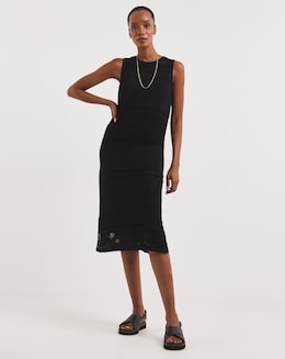Black Crochet Midaxi Dress