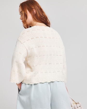 Native Youth Multi Stripe Intarsia Scallop Detail Knited Top