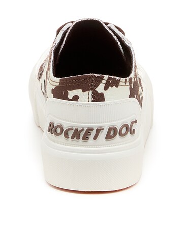 Rocket Dog Cow Print Jazzin Plus Lace Up Canvas Trainers
