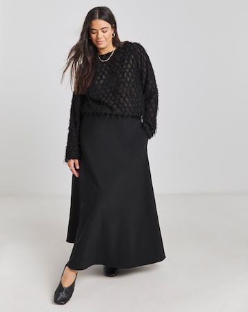 Simply Be Black Elasticated Waist Full Skirt