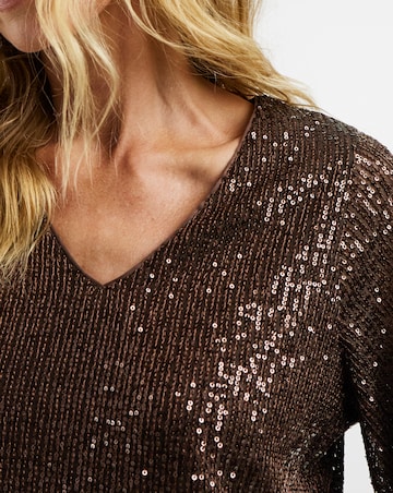 Sequin Sleeve T-Shirt