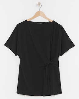 Black Twist Drape Top