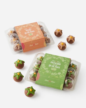 Choc on Choc Easter Biscoff Filled Eggs and Pistachio Filled Eggs