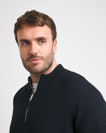 Jack & Jones Pannel Knit 1/4 Zip Jumper