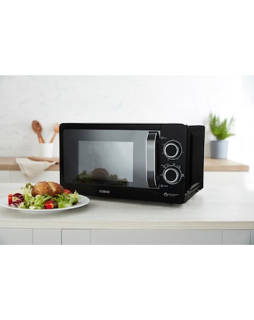 Swan Serenity Kettle, 4 Slice Toaster & Microwave Bundle - Black