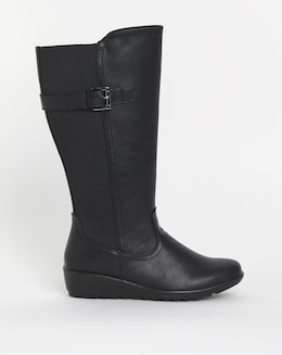 Cushion Walk Stretch High Leg Boot EEE Fit Curvy Plus Calf