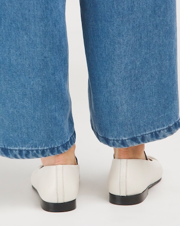 Heavenly Soles Paisley Leather Elastic Mary Jane Ballerina - Wide Fit (E)