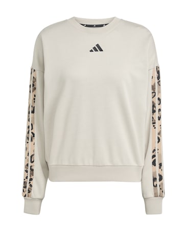 adidas Leopard Print 3 Stripe Sweatshirt