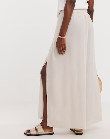 Cool Stone Crinkle Wide Leg Wrap Trousers