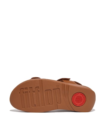 Fit Flop Light Tan Lulu Adjustable Leather Back-Strap Sandals -Standard Fit (D)