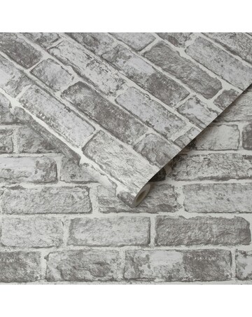 Fresco White/Grey House Industrial Brick Wallpaper