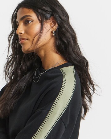 Black & Khaki Whipstitch Sweatshirt