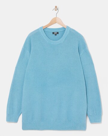 Blue Pigment Dyed Slouch Knitted Jumper