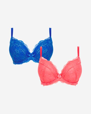 Pretty Secrets 2 Pack Ella Lace Padded Plunge Wired Bras B-K
