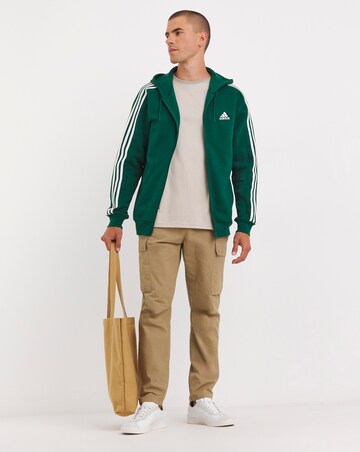 adidas 3 Stripes Fleece Full Zip Hoodie