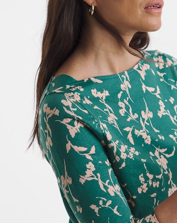 Slash Neck 3/4 Sleeve Top