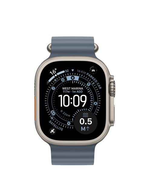 Apple Watch Ultra 3 GPS + Cellular 49mm Natural Titanium Case with Anchor Blue Ocean Band