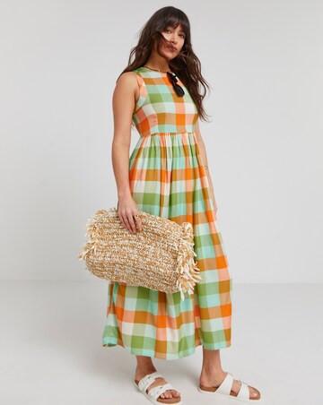 Native Youth Multi Check Sleeveless Midi Dress