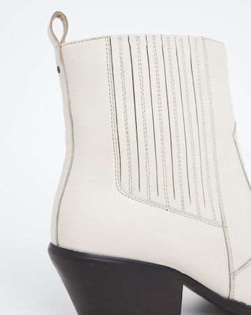 Katya Leather Pointed Chelsea Western Ankle Boots Wide E Fit