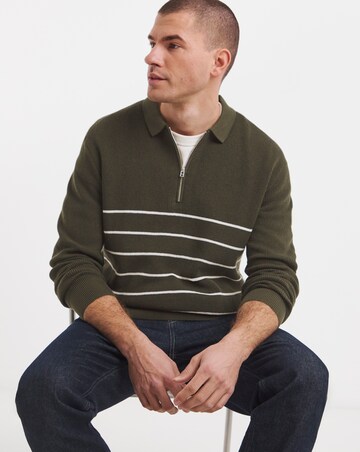 Stripe Slouch Knitted Polo