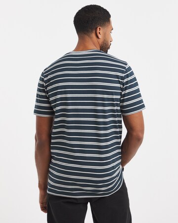 Cotton Yarn Dye Stripe Crew Neck T-Shirt Long