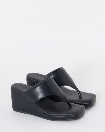 Fresno Wegded Toe Post Sandals - Wide Fit (E)