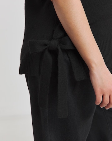 Simply Be Black Tie Side Knitted Vest