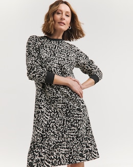 Printed Crew Neck Sweat Dress