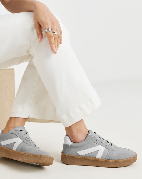Rumba Leather Retro Lace up Trainer Extra Wide Fit (EEE)
