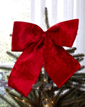 Large Velvet Bow Christmas Tree Topper