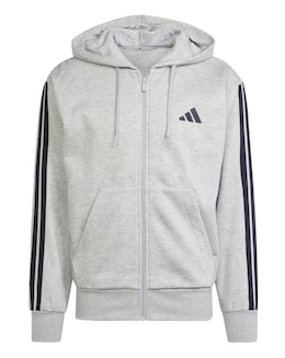 adidas 3 Stripes Fleece Full Zip Hoodie