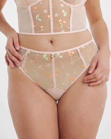 Simply Be Summer Cherries Embroidery Thong