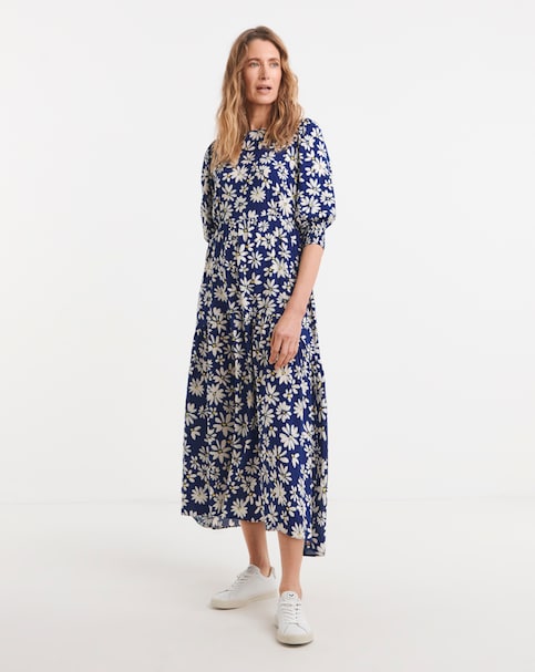 Blue Floral Tea Dress