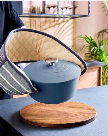 Morphy Richards Cast Aluminium 24cm Blue Casserole Dish