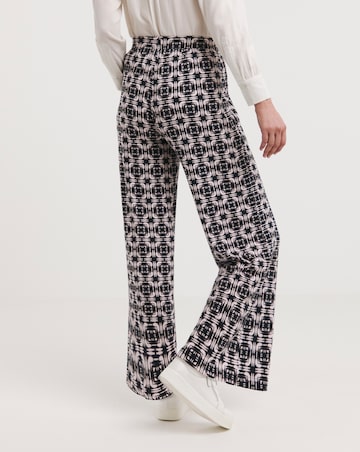 Printed Jersey Wide Leg Trousers