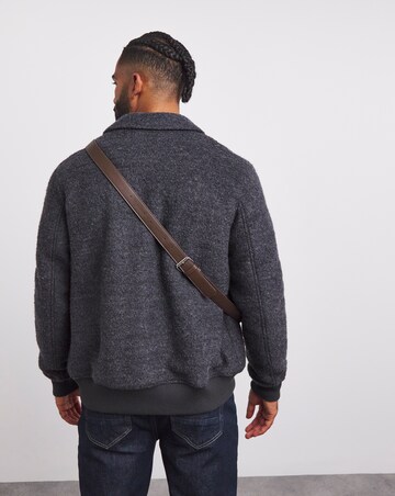 Wool Boucle Relaxed Varsity Jacket