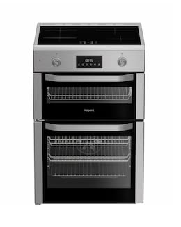 Hotpoint HDE6IDC2X 60cm Electric Double Cooker Induction Hob - Silver + Install